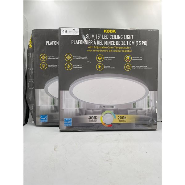 2 Sets Of Koda, Energy Star Slim 15" Led Ceiling Light
