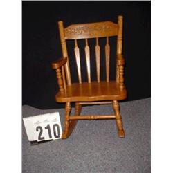 AMISH MADE OAK CHILDS ROCKING CHAIR W/ ACORN CARVING