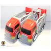 Image 1 : 2 X ANIMATED CAR TRANSPORTER TOY TRUCKS