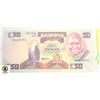 Image 1 : VINTAGE BANK OF ZAMBIA 50 KWACHA NOTE, UNC.