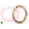 #101-NATURAL PINK ROSE QUARTZ & PICTURE  JASPER