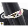 Image 1 : #128-HEATED RUBY & CZ RING SIZE 7