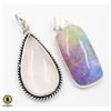 Image 1 : #84-NATURAL ROSE QUARTZ  & RAINBOW SOLAR QUARTZ