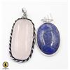 Image 1 : #82-NATURAL ROSE QUARTZ  & LAPIS LAZULI PENDANT