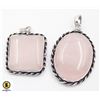 Image 1 : #80-NATURAL ROSE QUARTZ  PENDANT 2 PCS