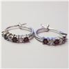 Image 1 : JP966-222 SILVER GARNET EARRINGS