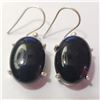 Image 1 : JP966-247 SILVER BLACK ONYX EARRINGS