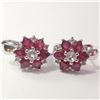 Image 1 : JP966-241 SILVER RHODIUM PLATED RUBY(3CT) EARRINGS