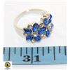 Image 1 : 9 BLUE MARQUISE STONES IN FLOWER DESIGN