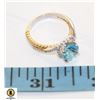 Image 1 : 2.0 CT LIGHT BLUE CZ WITH CLEAR STONES IN HALO