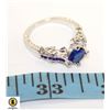 Image 1 : 2 CT BLUE CZ WITH CHANNEL SET STONES RUNNING