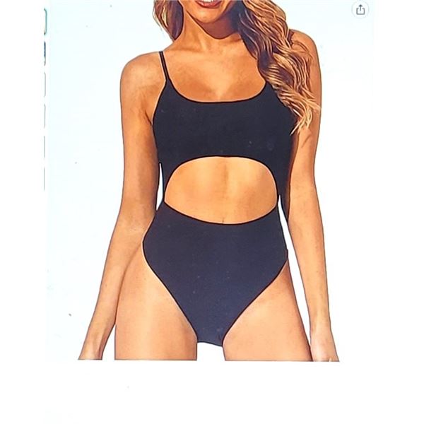 BLACK SIZE S CUT OUT 1 PCE BIKINI STYLE