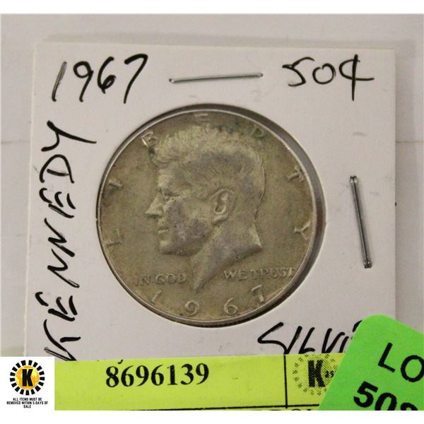 US KENNEDY SIVER HALF DOLLAR 1967