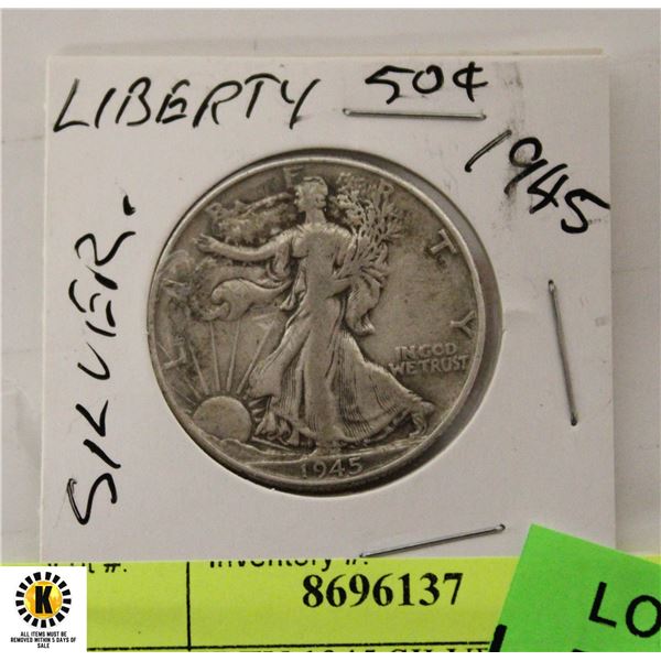 US LIBERTY 1945 SILVER HALF DOLLAR