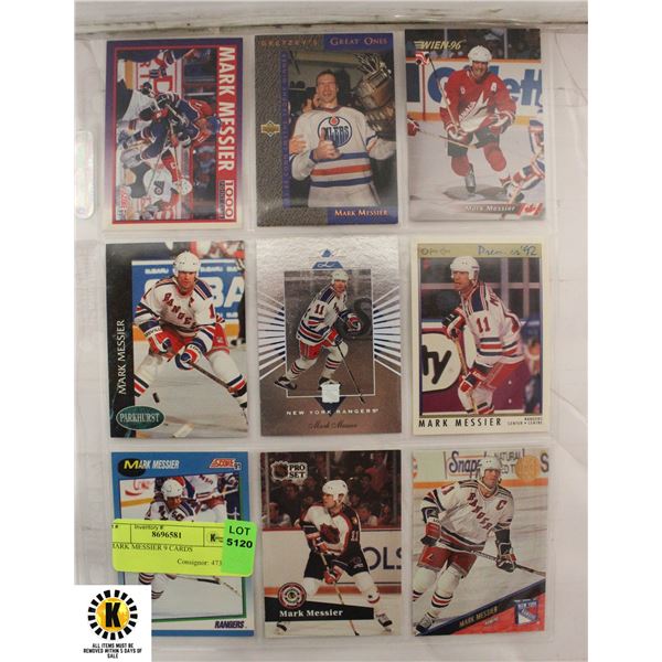 MARK MESSIER 9 CARDS