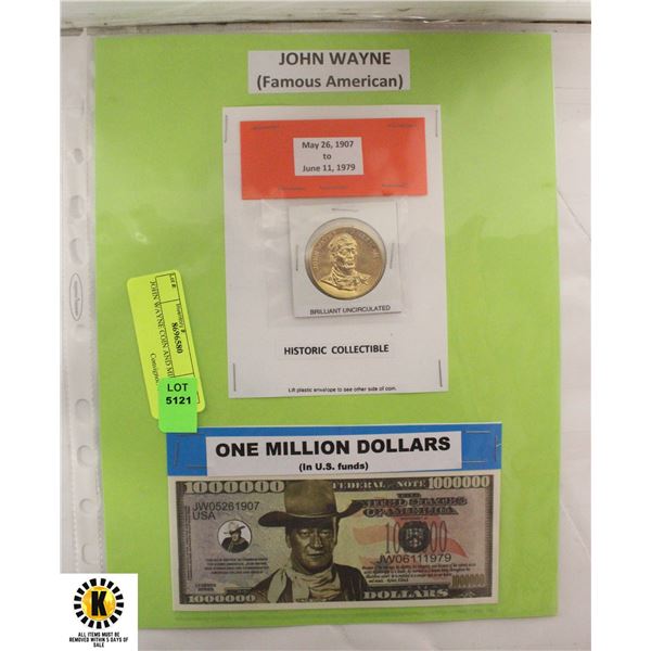 JOHN WAYNE COIN AND MILLION $