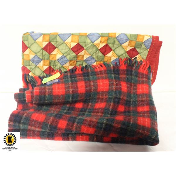 PENDLETON WOOL BLANKET & PATCHWORK QUILT