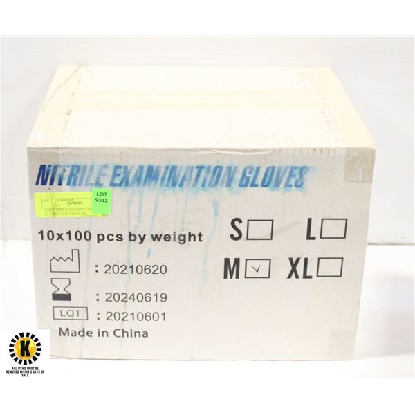 1000 NITRILE EXAMINATION GLOVES SIZE MEDIUM