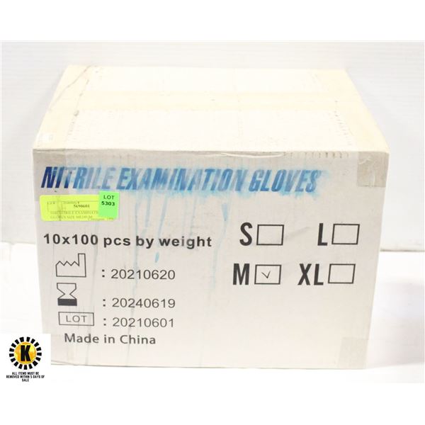 1000 NITRILE EXAMINATION GLOVES SIZE MEDIUM