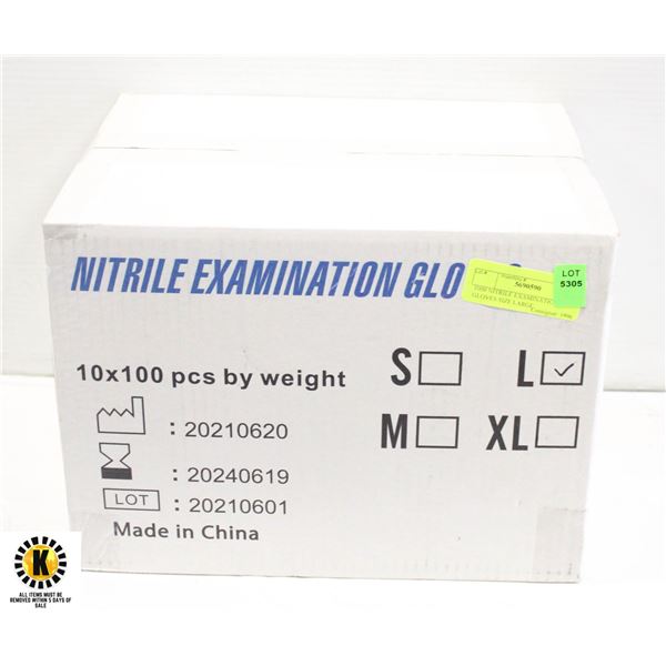 1000 NITRILE EXAMINATION GLOVES SIZE LARGE