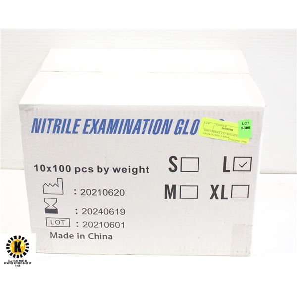 1000 NITRILE EXAMINATION GLOVES SIZE LARGE