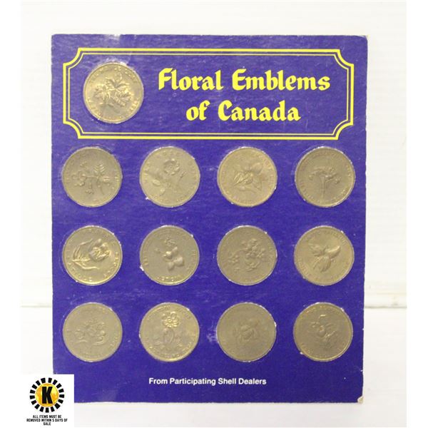 VINTAGE FLORAL EMBLEMS OF CANADA MEDALLIONS