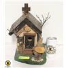 Image 1 : FOLK ART HAND CRAFTED BIRD HOUSE- 14" TALL