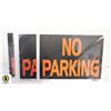 Image 1 : LOT OF 6 NEW PLASTIC 'NO PARKING' SIGNS 12"X9"