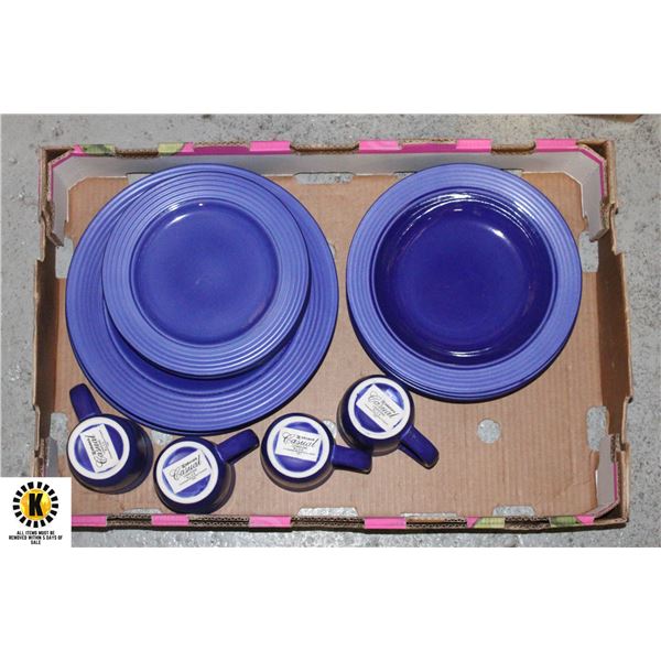 16PC STOKES CASUAL LUNASTONE BLUE DISH SET W/