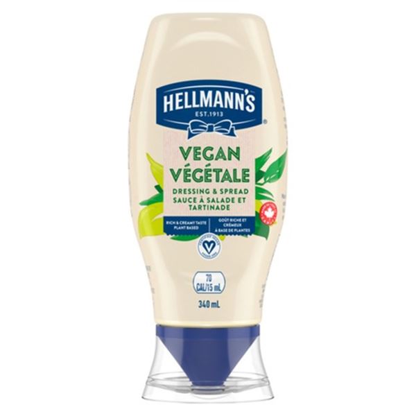 NEW CASE OF 4 VEGAN HELLMANNS DRESSING 340ML