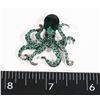 Image 1 : NEW GREEN RHINESTONE OCTOPUS BROCH