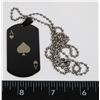 Image 1 : NEW BLACK TONE ACE OF SPADE DOG TAG PENDANT AND