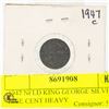 Image 1 : 1947 NFLD KING GEORGE SILVER FIVE CENT
