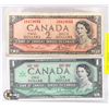 Image 1 : 1967 1 DOLLAR BILL/1954 2 DOLLAR BILL CANADA