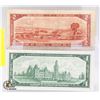 Image 2 : 1967 1 DOLLAR BILL/1954 2 DOLLAR BILL CANADA