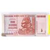 Image 1 : 5 BILLION DOLLARS BANK NOTE ZIMBABWE