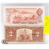 Image 1 : 1937 AND 1974 2 DOLLAR BILLS