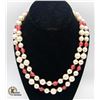 Image 1 : VINTAGE PINK & WHITE BEADED NECKLACE