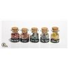 Image 1 : 5 MINI GLASS JARS FILLED W/GENUINE GEMSTONES