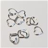 Image 1 : BZ1666-70 PACK OF 12 FLOATING SILVER HEART SET