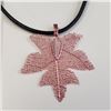 Image 1 : BZ1666-71 NATURAL LEAF WITH LEATHER CORD NECKLACE