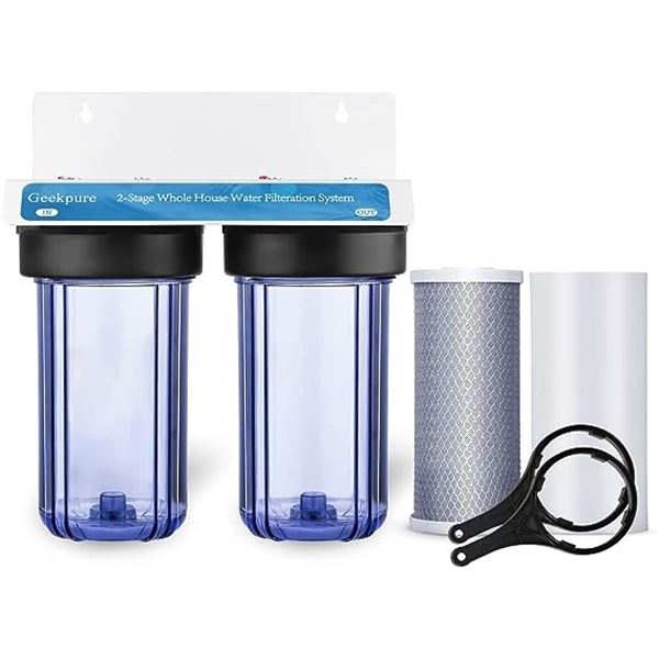 NEW GEEKPURE 2 STAGE WHOLE HOUSE WATER FILTER