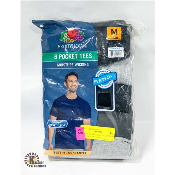 FRUIT OF THE LOOM MENS MEDIUM FRONT POCKET TEES