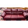 Image 2 : BURGANDY LEATHER ESTATE SOFA & LOVE SEAT SET