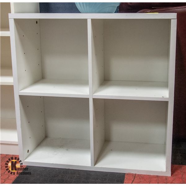 4 SECTION WHITE CUBE SHELF 29" X 12" X 29"