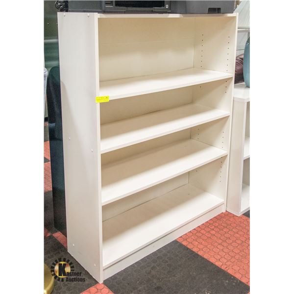 4 TIER WHITE WALL SHELF. 48" L X 37.5" W