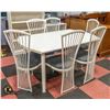 Image 1 : WHITE DINING TABLE W/ 6 CHAIRS & LEAF EXTENSION