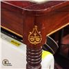 Image 2 : MAHOGANY MARBLE INLAID ENTRANCE TABLE W/ GOLD