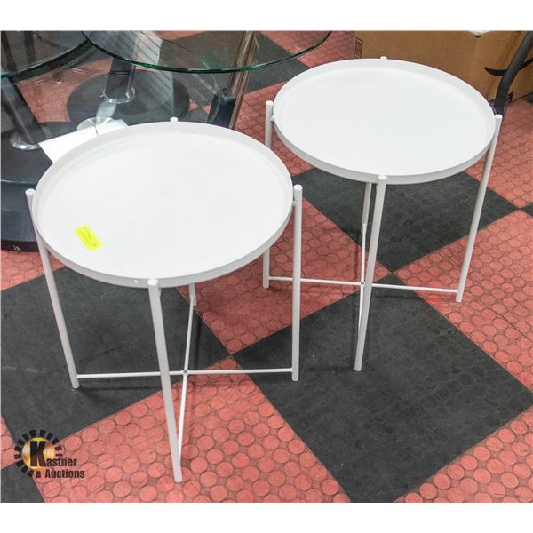 PAIR OF MODERN METAL SIDE TABLES