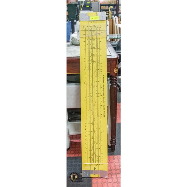 LARGE SLIDE RULER ADVERTISEMENT SIGN 9.5